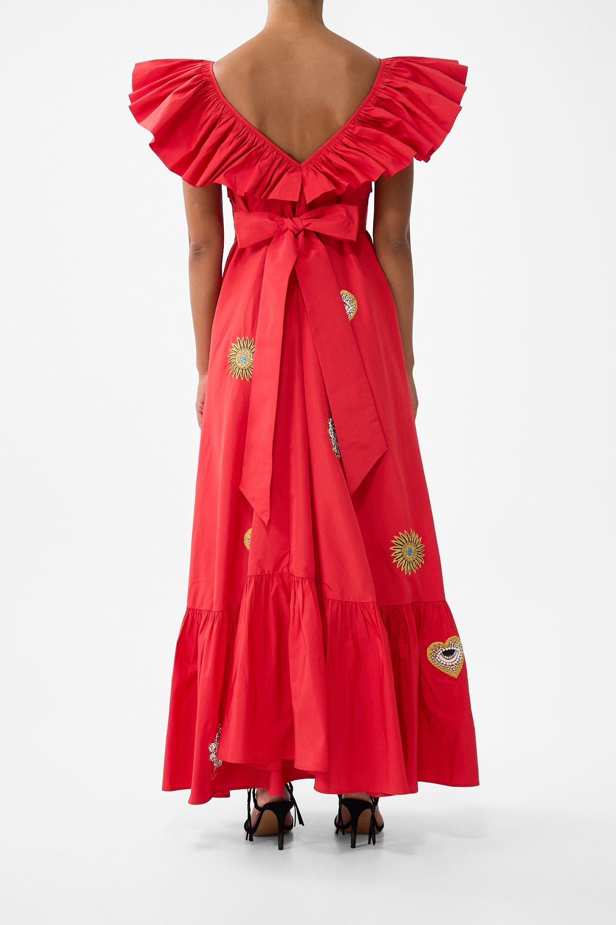 The CAMILLA FRILL NECK DRESS WITH HARDWARE NAZAR NIRVANA