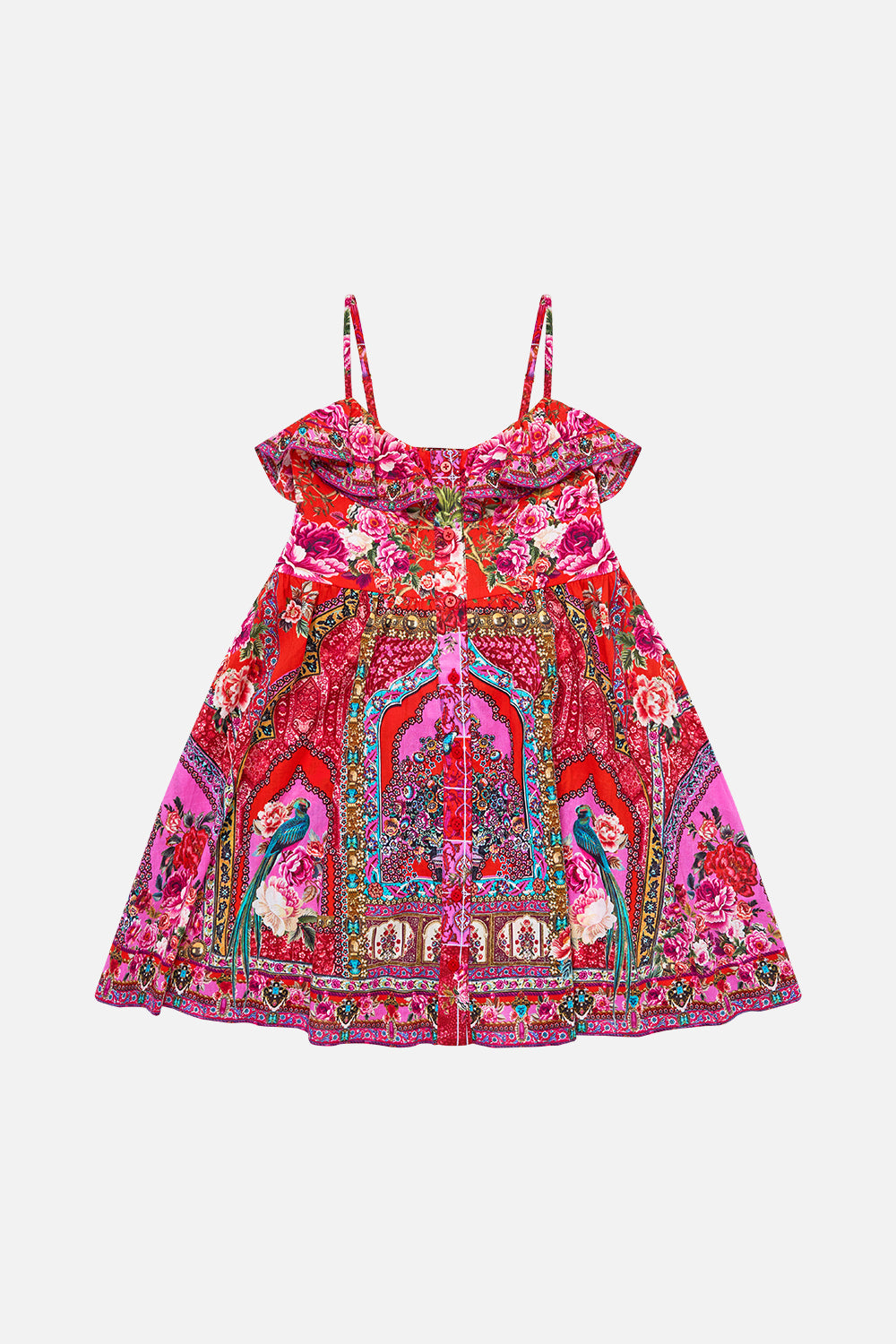 The CAMILLA KIDS STRAPPY BUTTON THROUGH MINI DRESS W BOW HEIRLOOM EMPIREHEIRLOOM EMPIRE