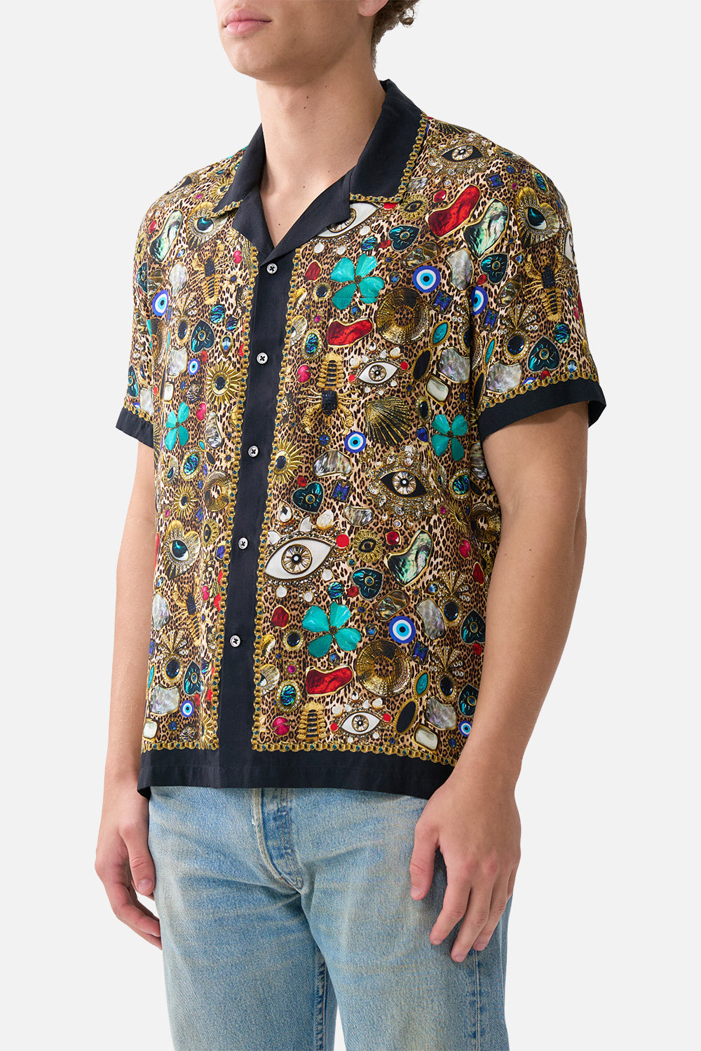 The CAMILLA SHORT SLEEVE CAMP COLLARED SHIRT NAZAR NIRVANA