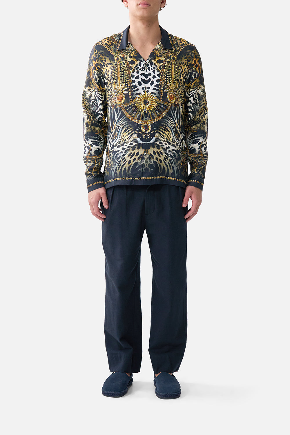 The CAMILLA LONG SLEEVE CAMP COLLARED SHIRT FELINE FOLKLOREFELINE FOLKLORE