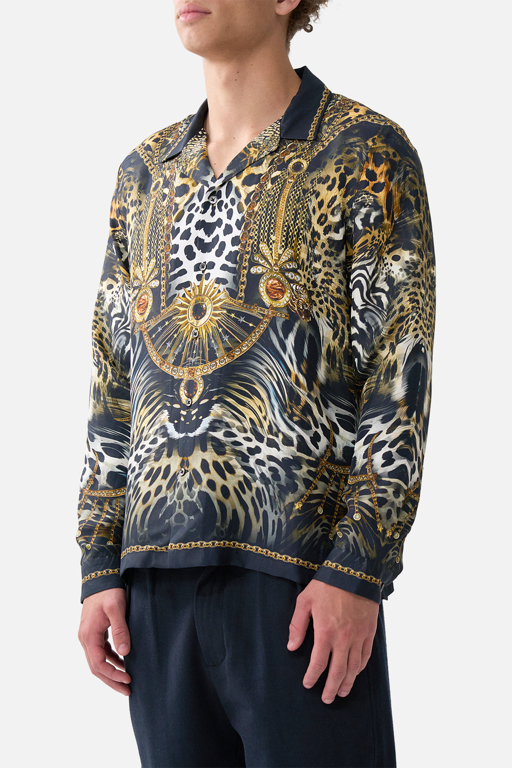 The CAMILLA LONG SLEEVE CAMP COLLARED SHIRT FELINE FOLKLORE