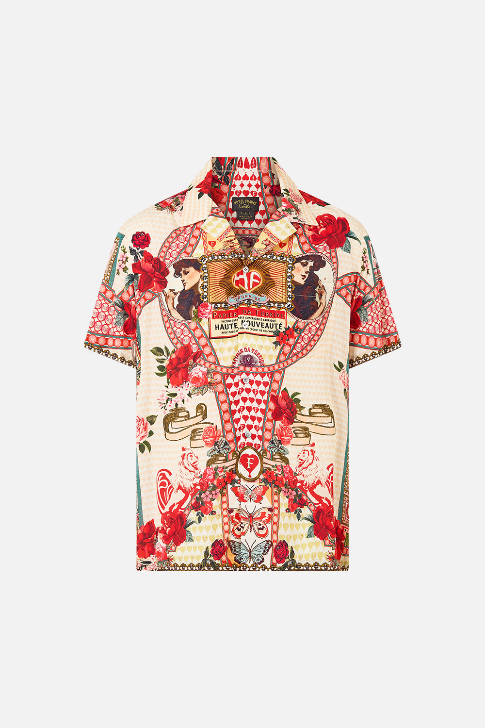 SHORT SLEEVE CAMP COLLARED SHIRT HIGH CLASS HOOKAH