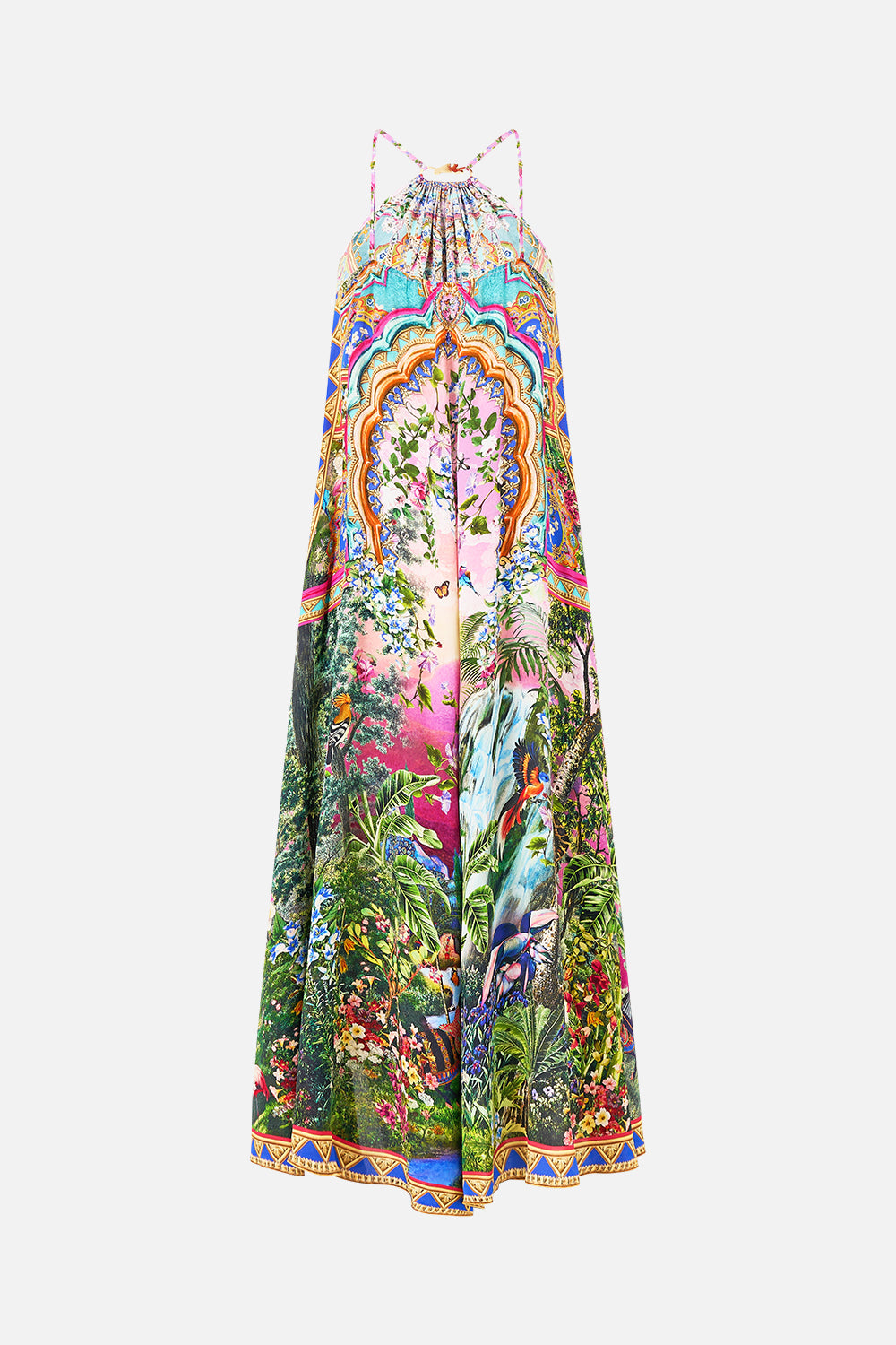 The CAMILLA GATHER NECK HARDWARE MAXI DRESS TURKISH DELIGHT