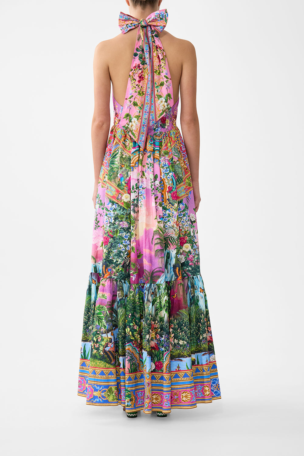 RUFFLE HEM HALTER DRESS TURKISH DELIGHT