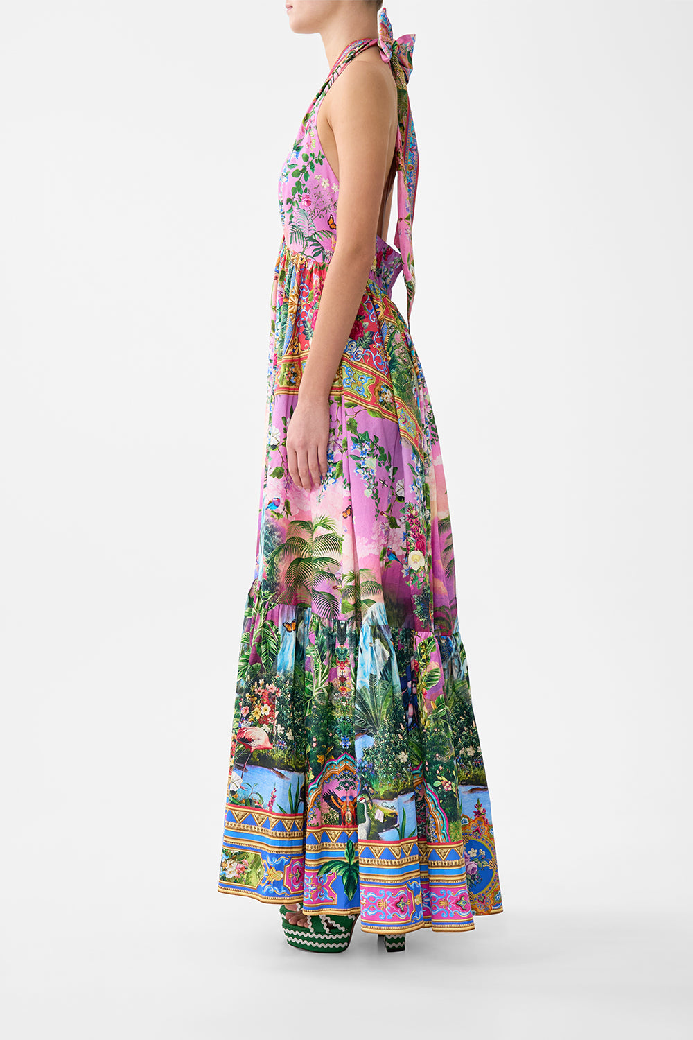 RUFFLE HEM HALTER DRESS TURKISH DELIGHT