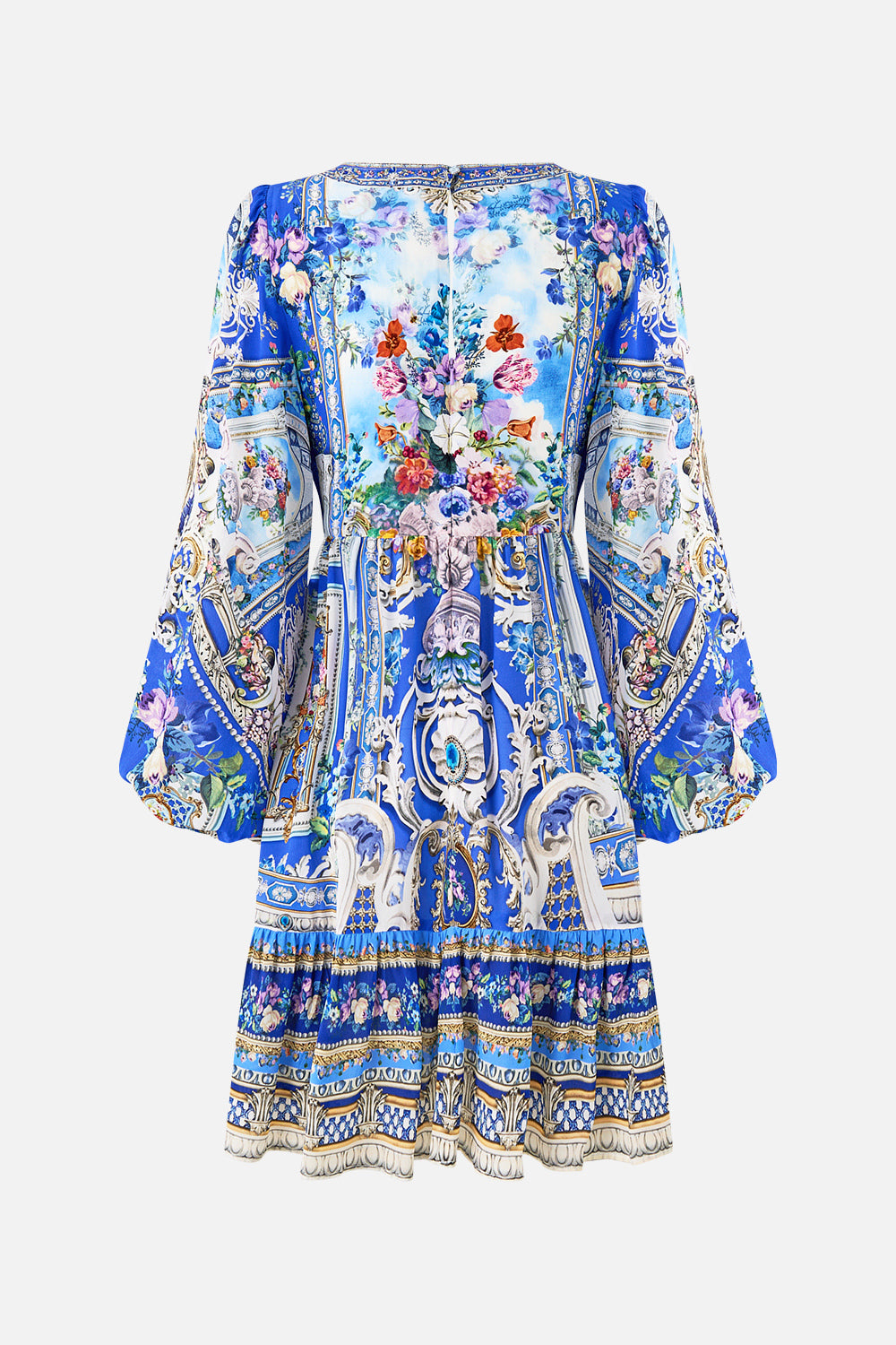 SHORT TIE FRONT BLOUSON DRESS OTTOMAN OPULENCE