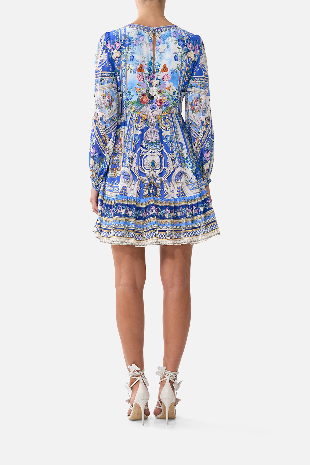 SHORT TIE FRONT BLOUSON DRESS OTTOMAN OPULENCE