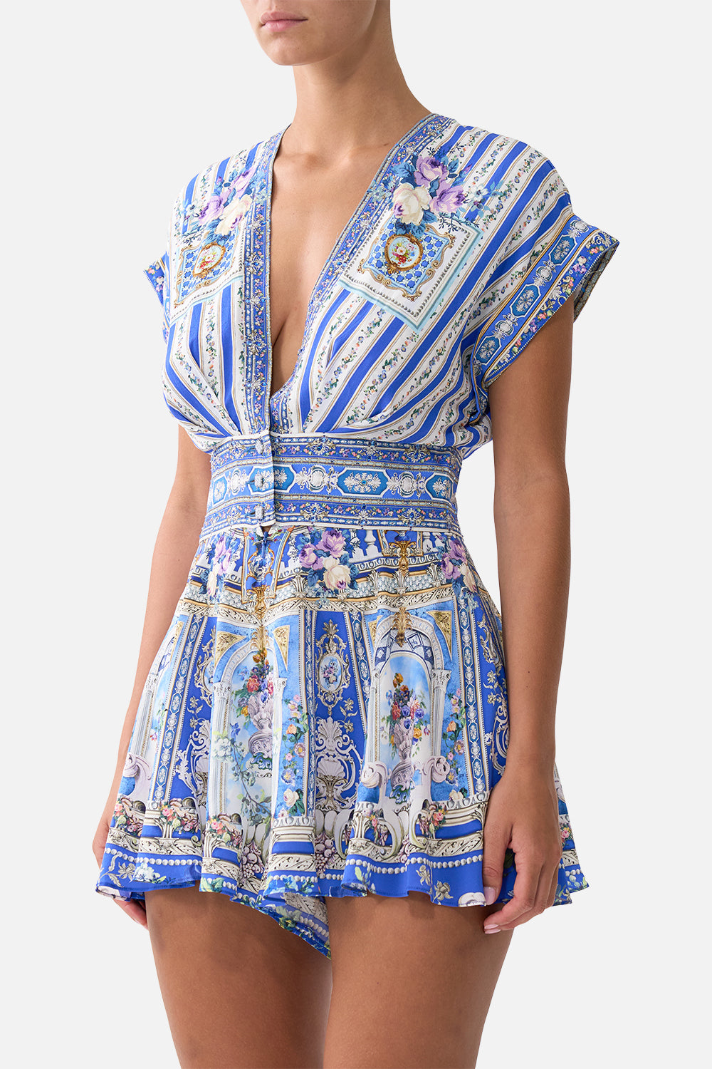 The CAMILLA BUTTON WAIST PLAYSUIT OTTOMAN OPULENCE
