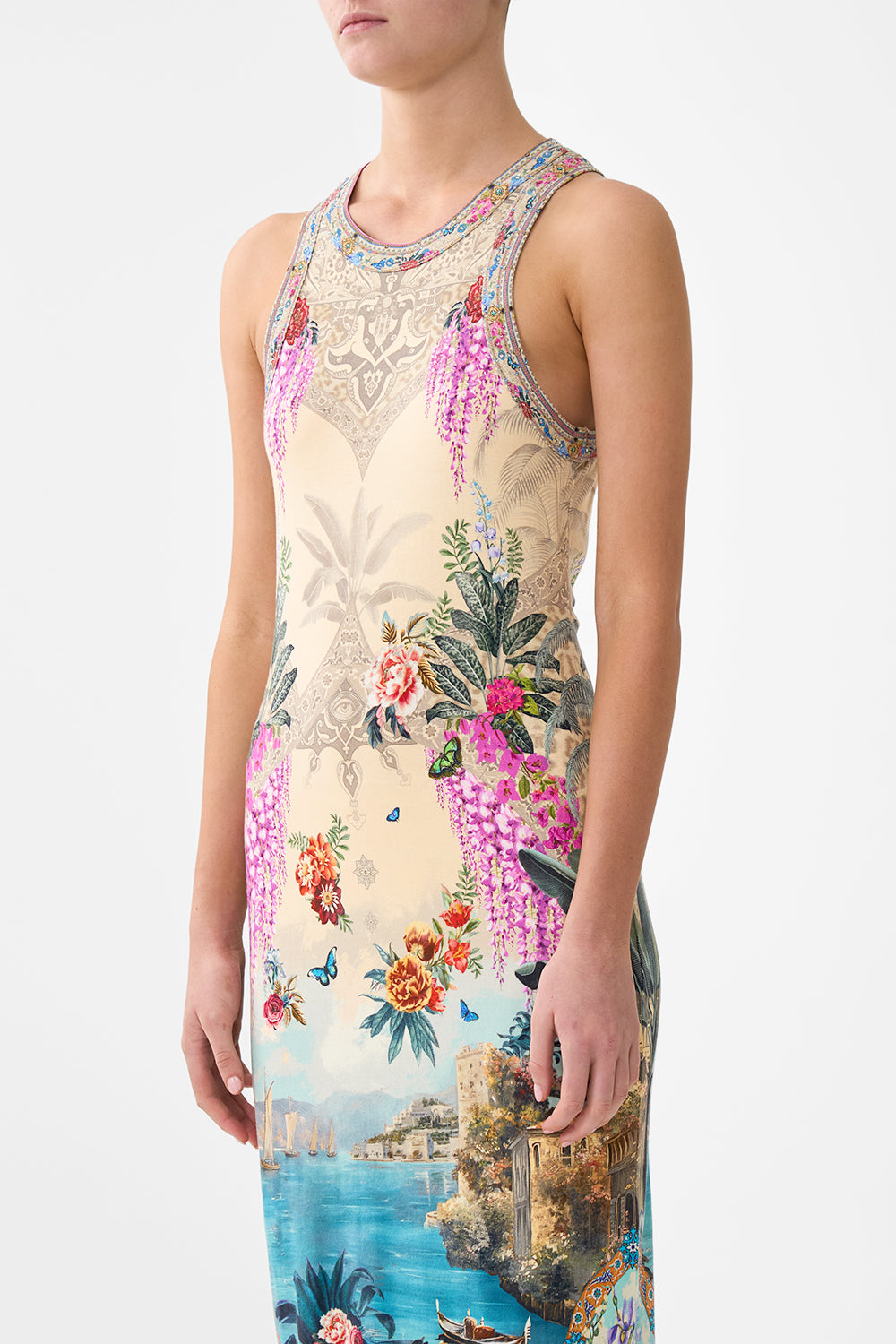 JERSEY TANK DRESS BODRUM BOTANICALS
