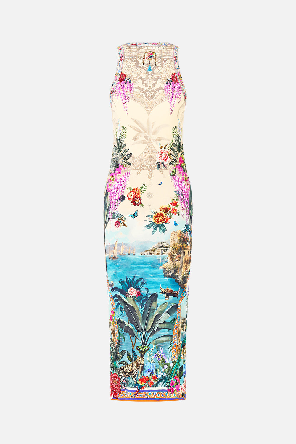 JERSEY TANK DRESS BODRUM BOTANICALS