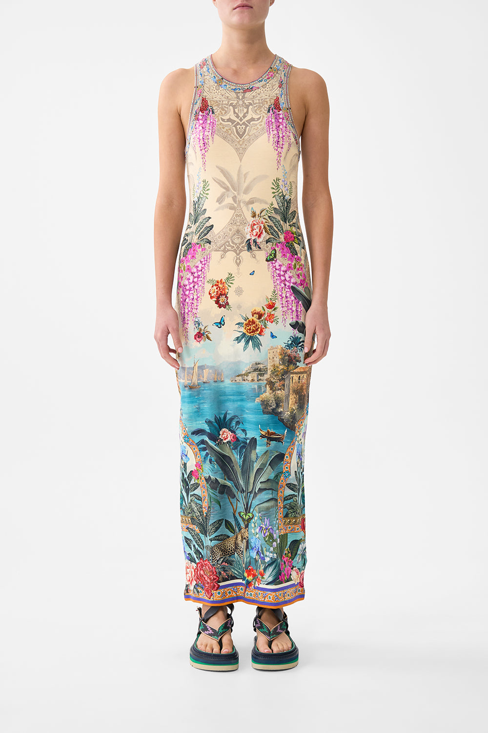 The CAMILLA JERSEY TANK DRESS BODRUM BOTANICALSBODRUM BOTANICALS