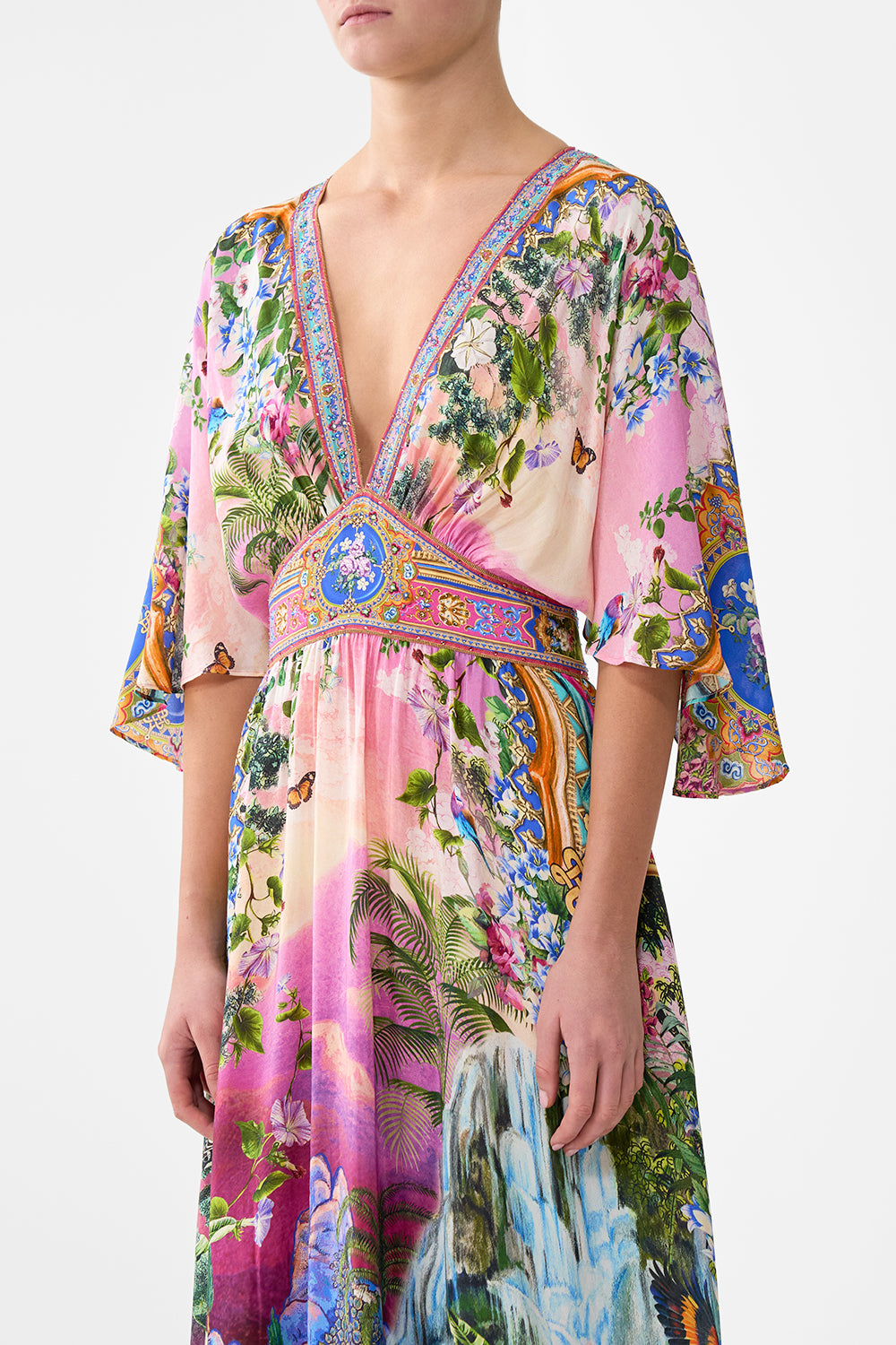 The CAMILLA WAISTED DRESS WITH HEM RUFFLE TURKISH DELIGHT