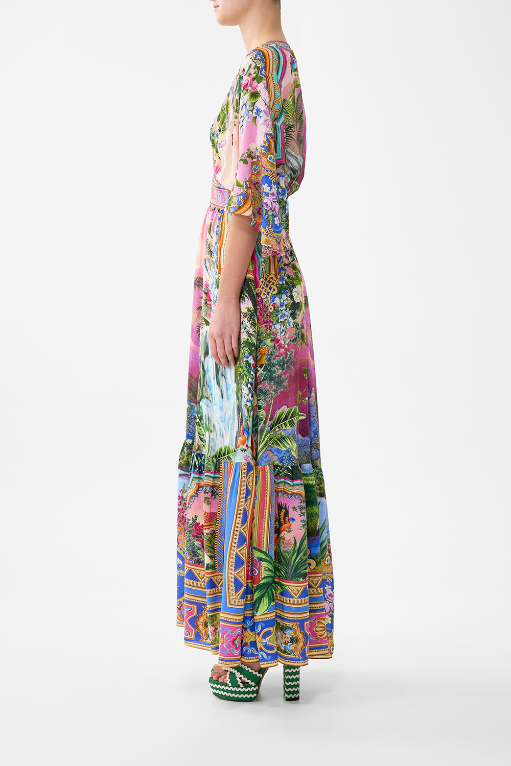 The CAMILLA WAISTED DRESS WITH HEM RUFFLE TURKISH DELIGHT
