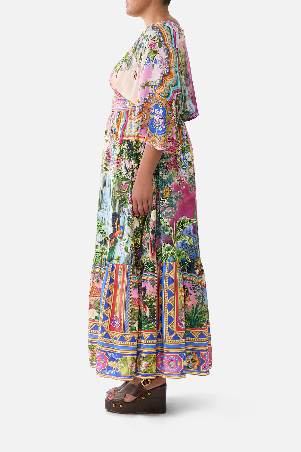 The CAMILLA WAISTED DRESS WITH HEM RUFFLE TURKISH DELIGHT