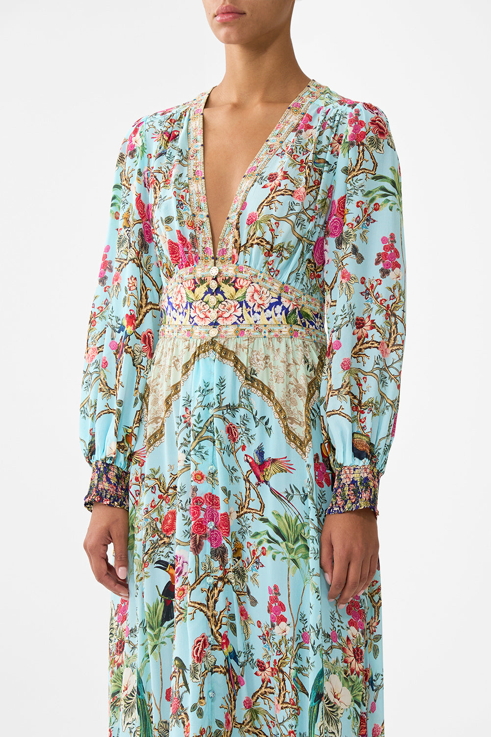 The CAMILLA BUTTON DRESS WITH SHAPED WAISTBAND SULTANS AND QUEENS