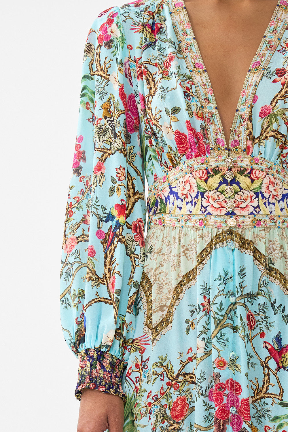 The CAMILLA BUTTON DRESS WITH SHAPED WAISTBAND SULTANS AND QUEENS