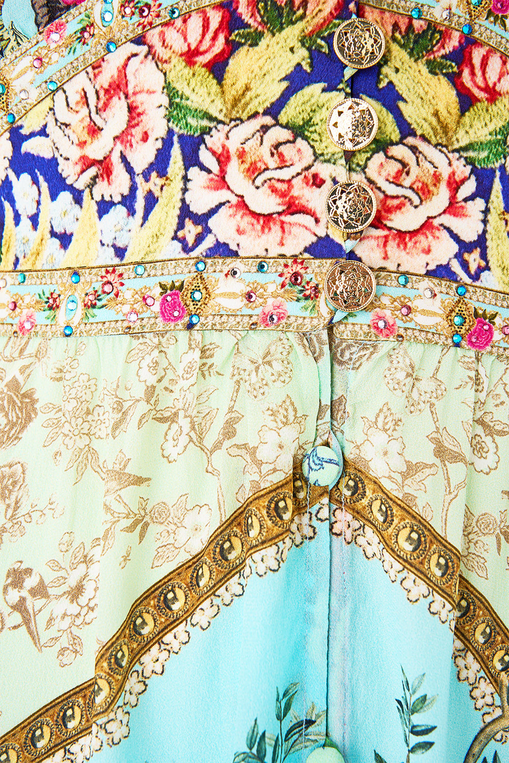 The CAMILLA BUTTON DRESS WITH SHAPED WAISTBAND SULTANS AND QUEENS