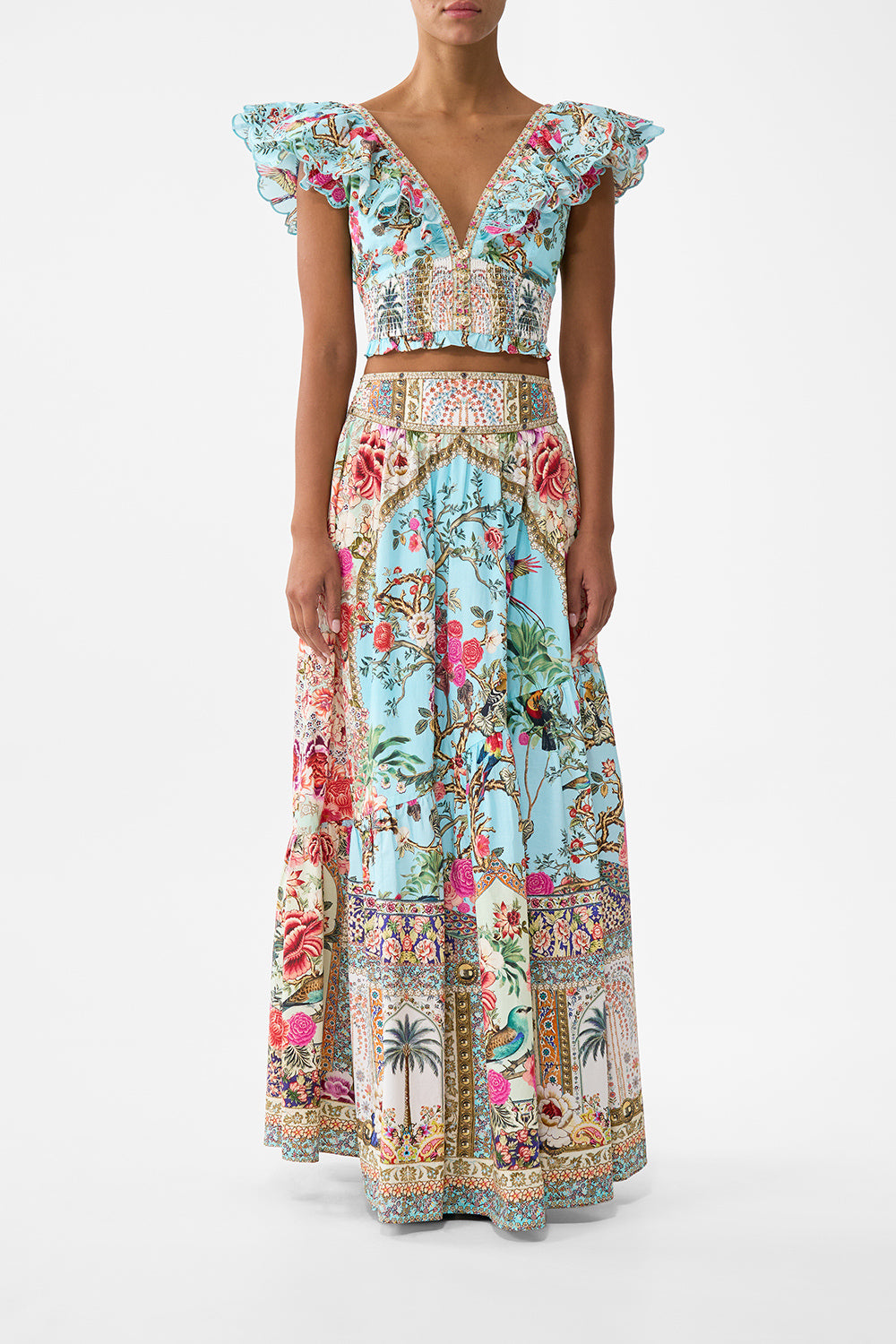 The CAMILLA DEEP V-FRILL SHORT SLEEVE TOP SULTANS AND QUEENSSULTANS AND QUEENS
