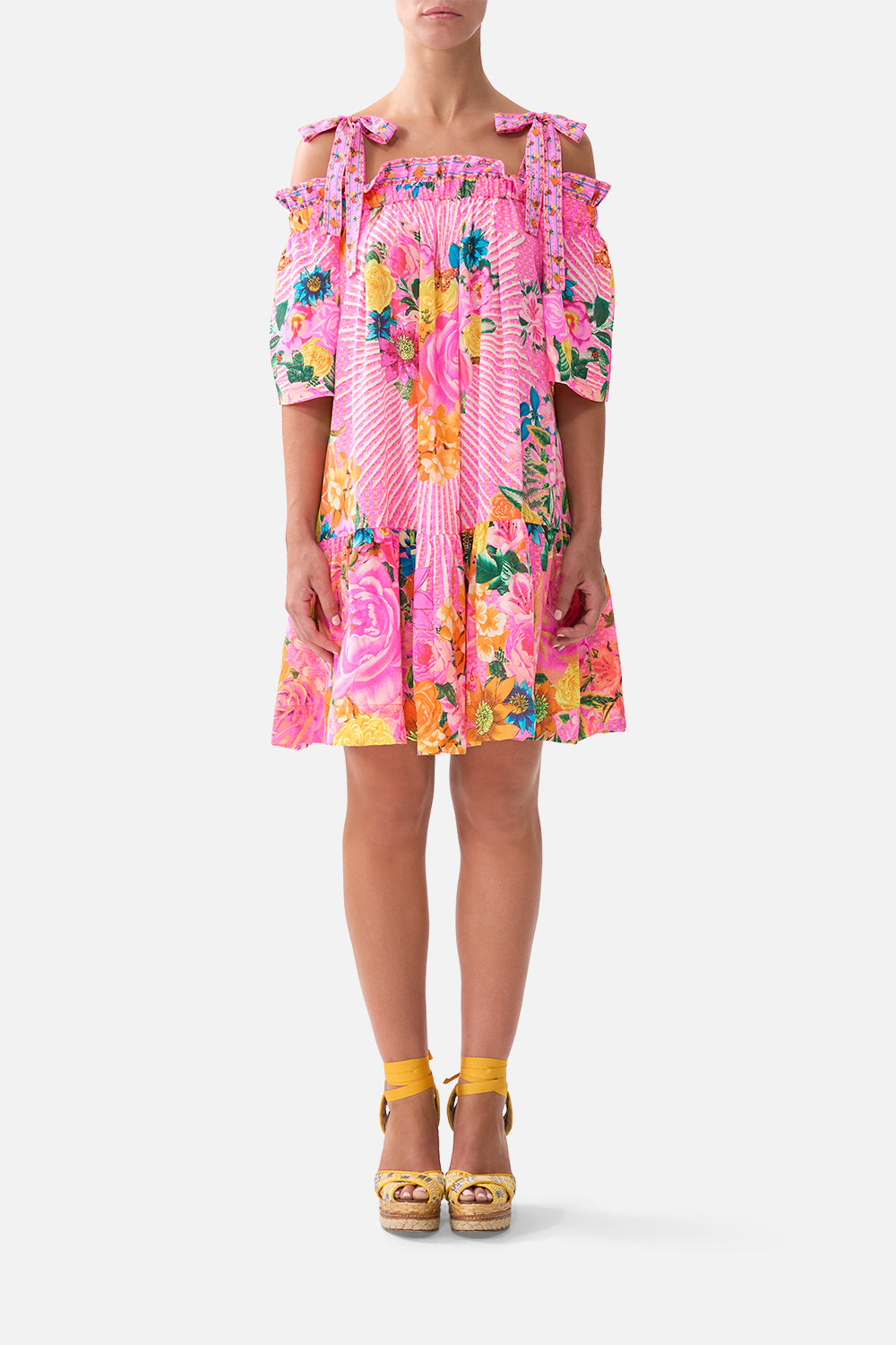 The CAMILLA OFF SHOULDER FRILL DRESS WITH STRAPS ILLUSTRATION NATIONILLUSTRATION NATION