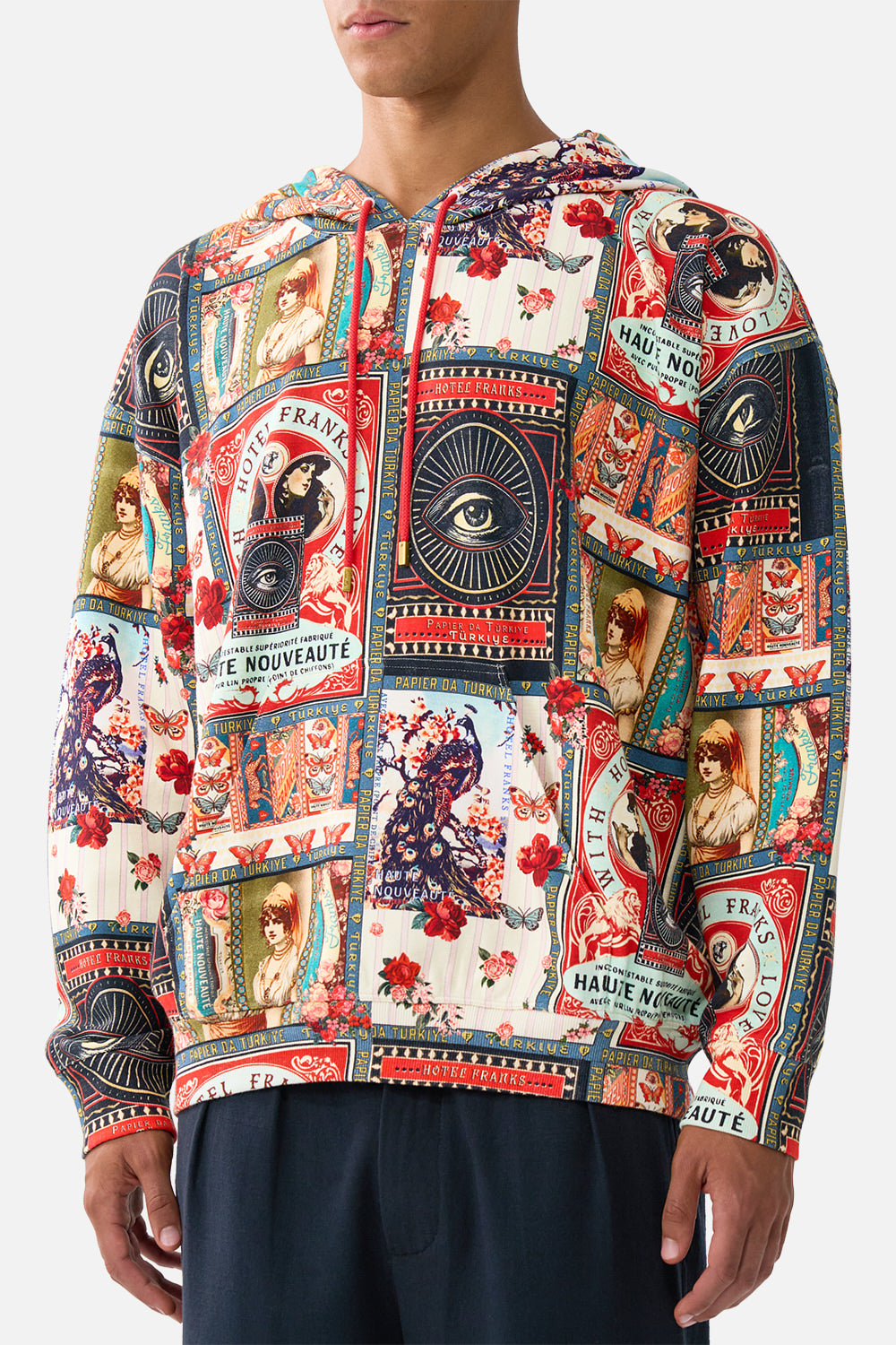 RELAXED FIT OVERSIZED HOODIE W KANGA POCKET HIGH CLASS HOOKAH