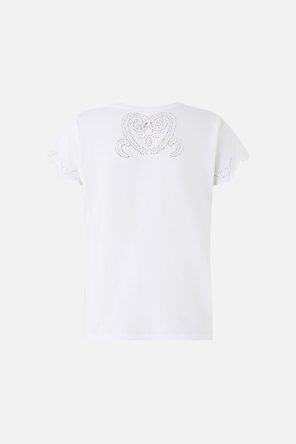 SLIM FIT ROUND NECK T-SHIRT - WHITE ALL ABOUT THAT LACE