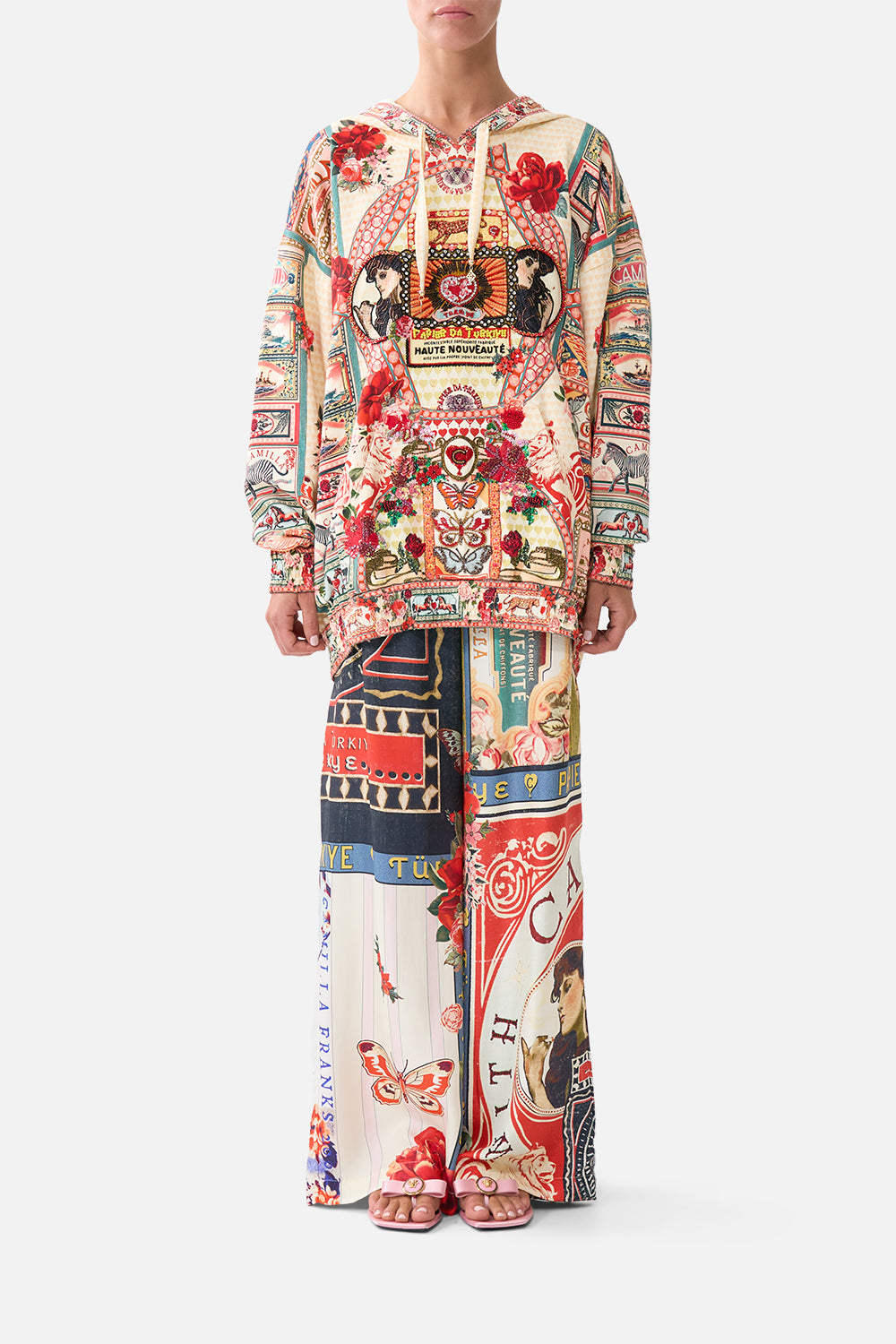 The CAMILLA SILK HEM BAND BOYFRIEND HOODIE - MULTI HIGH CLASS HOOKAHHIGH CLASS HOOKAH