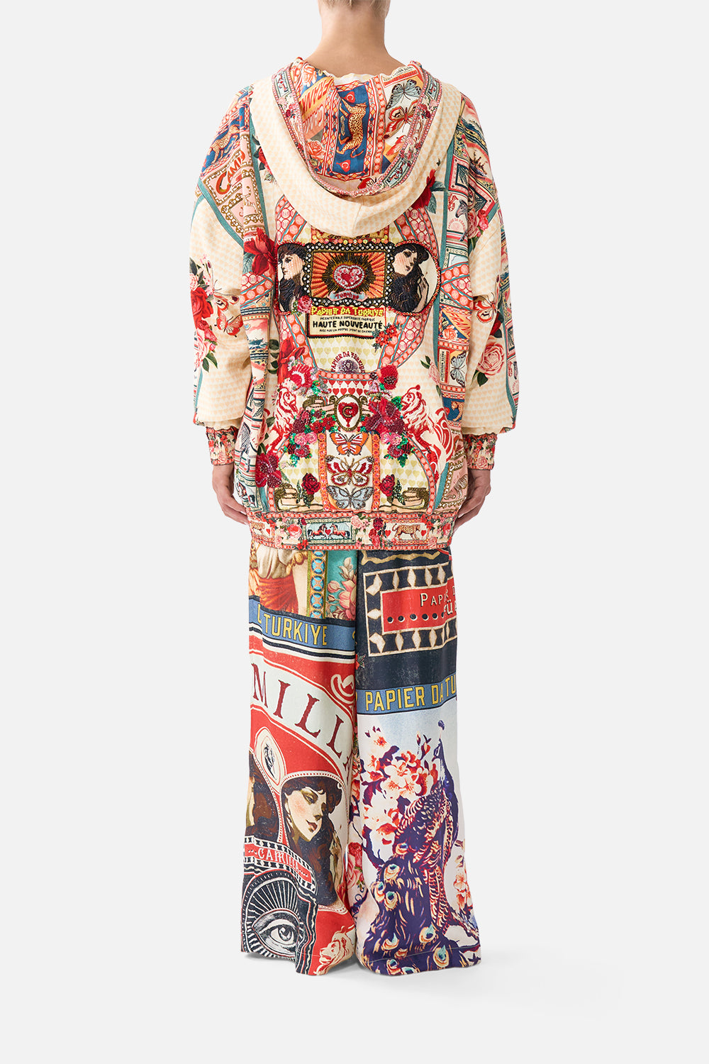 The CAMILLA SILK HEM BAND BOYFRIEND HOODIE - MULTI HIGH CLASS HOOKAH