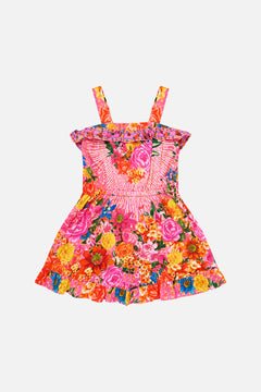 KIDS WIDE STRAP PLAYSUIT WITH FRILL EDGES ILLUSTRATION NATION