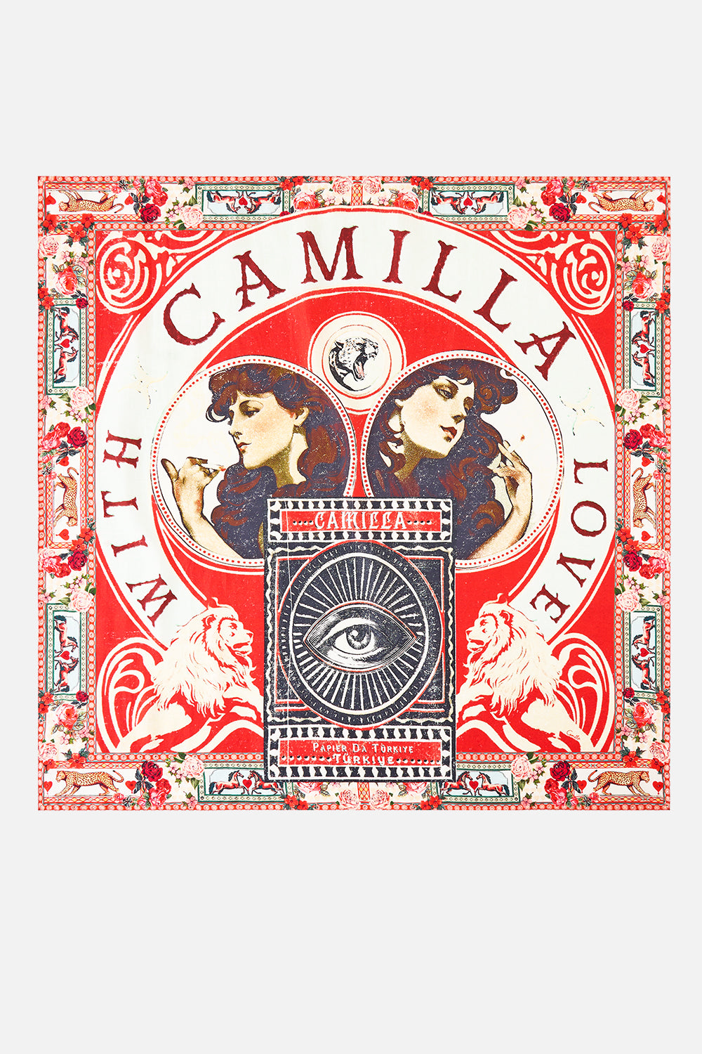 LARGE CRYSTALLED SILK SQUARE SCARF HIGH CLASS HOOKAH