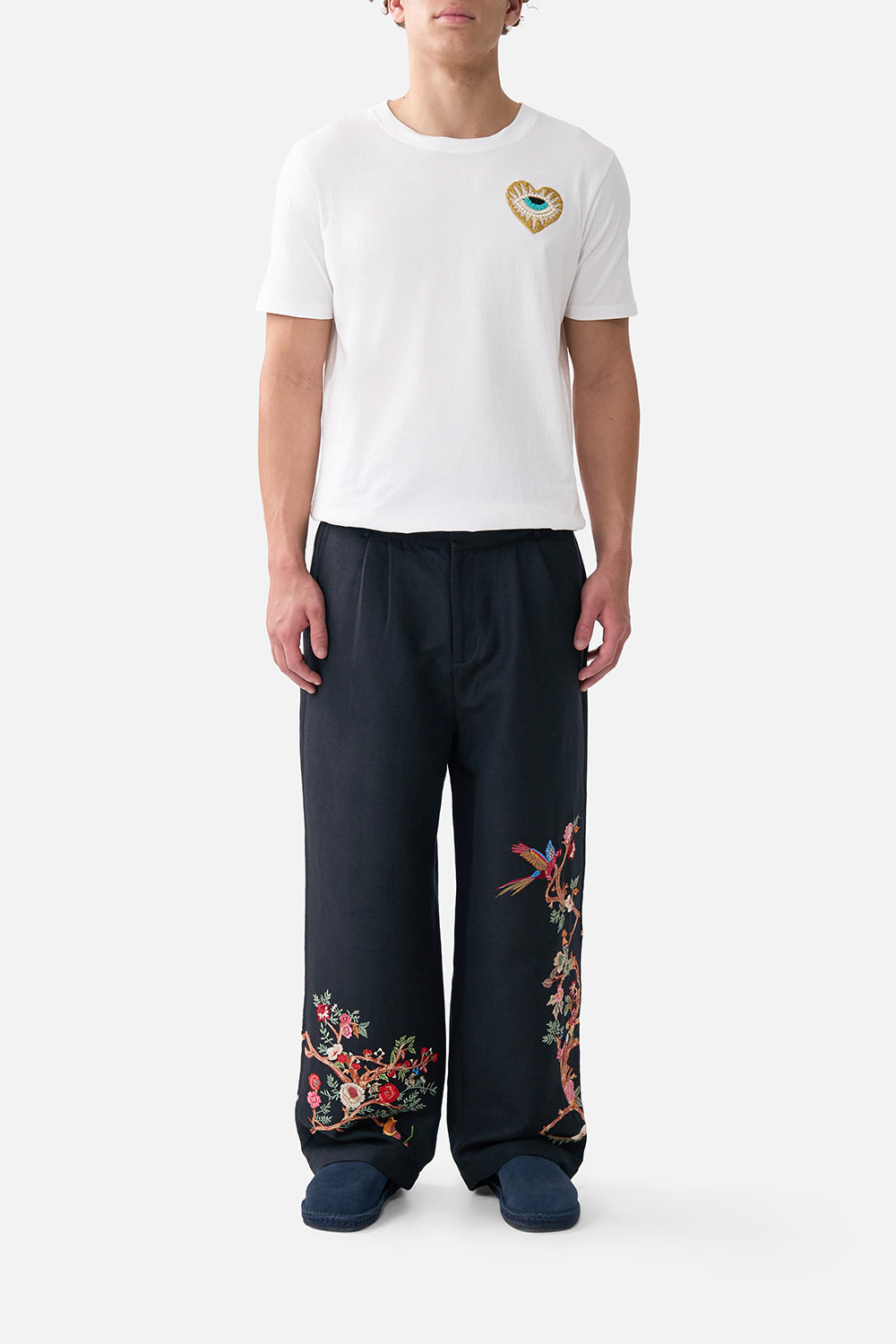 The CAMILLA EMBROIDERED TAILORED LOUNGE PANT SULTANS AND QUEENSSULTANS AND QUEENS