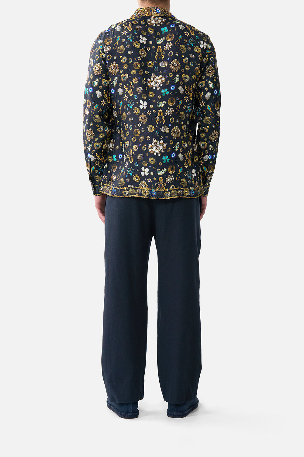 LONG SLEEVE CAMP COLLARED SHIRT AMULETS AND ALCHEMY