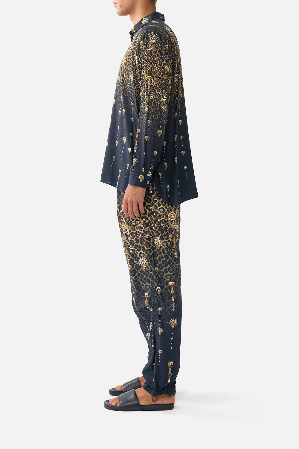 PARACHUTE PANT WITH ELASTIC WAIST FELINE FOLKLORE