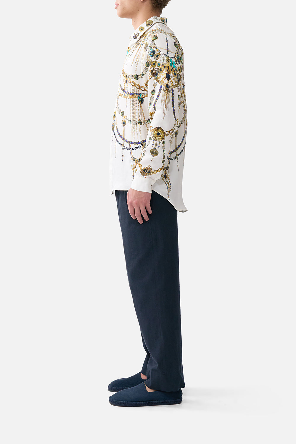 The CAMILLA LONG SLEEVE HIDDEN PLACKET SHIRT CHAIN GANG