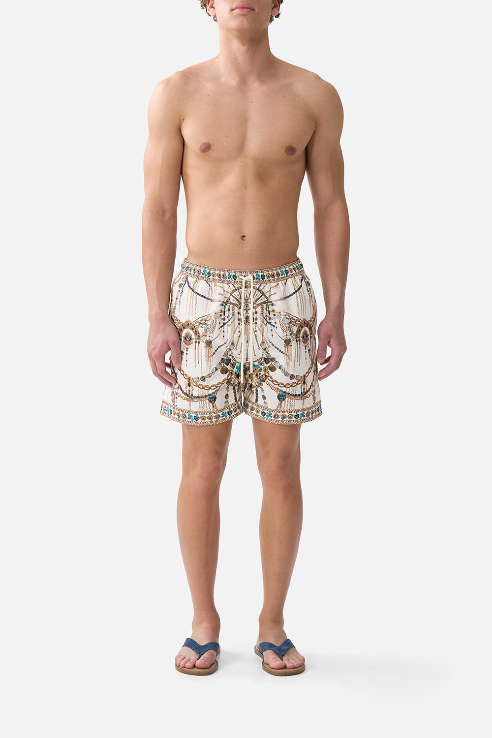 MID LENGTH BOARDSHORT WITH ELASTIC WAIST CHAIN GANG