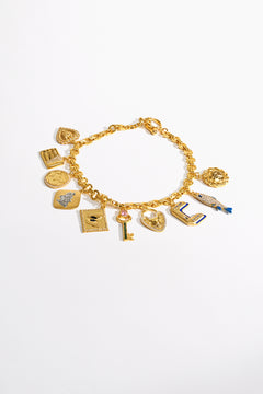 CAMILLA Lockets Loaded Charm Necklace in Gold print