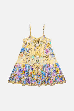 KIDS GATHERED BODICE TIERED MINI DRESS DARLING BUDS