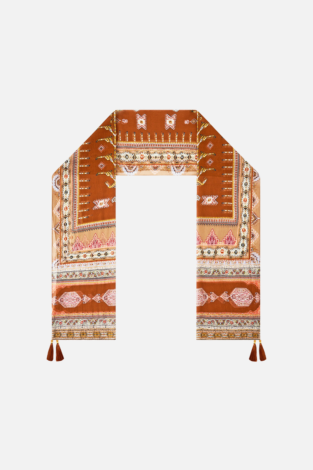 The CAMILLA LONG SILK CRINKLE CHIFFON SCARF FABRIC OF TIMEFABRIC OF TIME