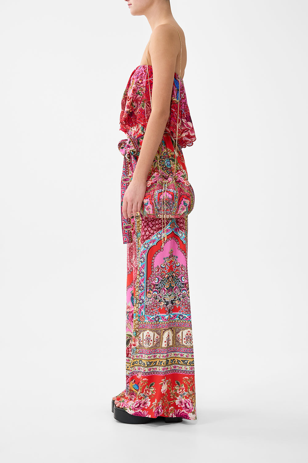 DRAWSTRING POUCH BAG WITH CHAIN STRAP HEIRLOOM EMPIRE