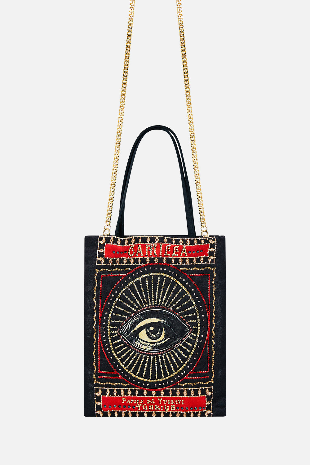 The CAMILLA EMBELLISHED MINI TOTE WITH CHAIN STRAP HIGH CLASS HOOKAHHIGH CLASS HOOKAH