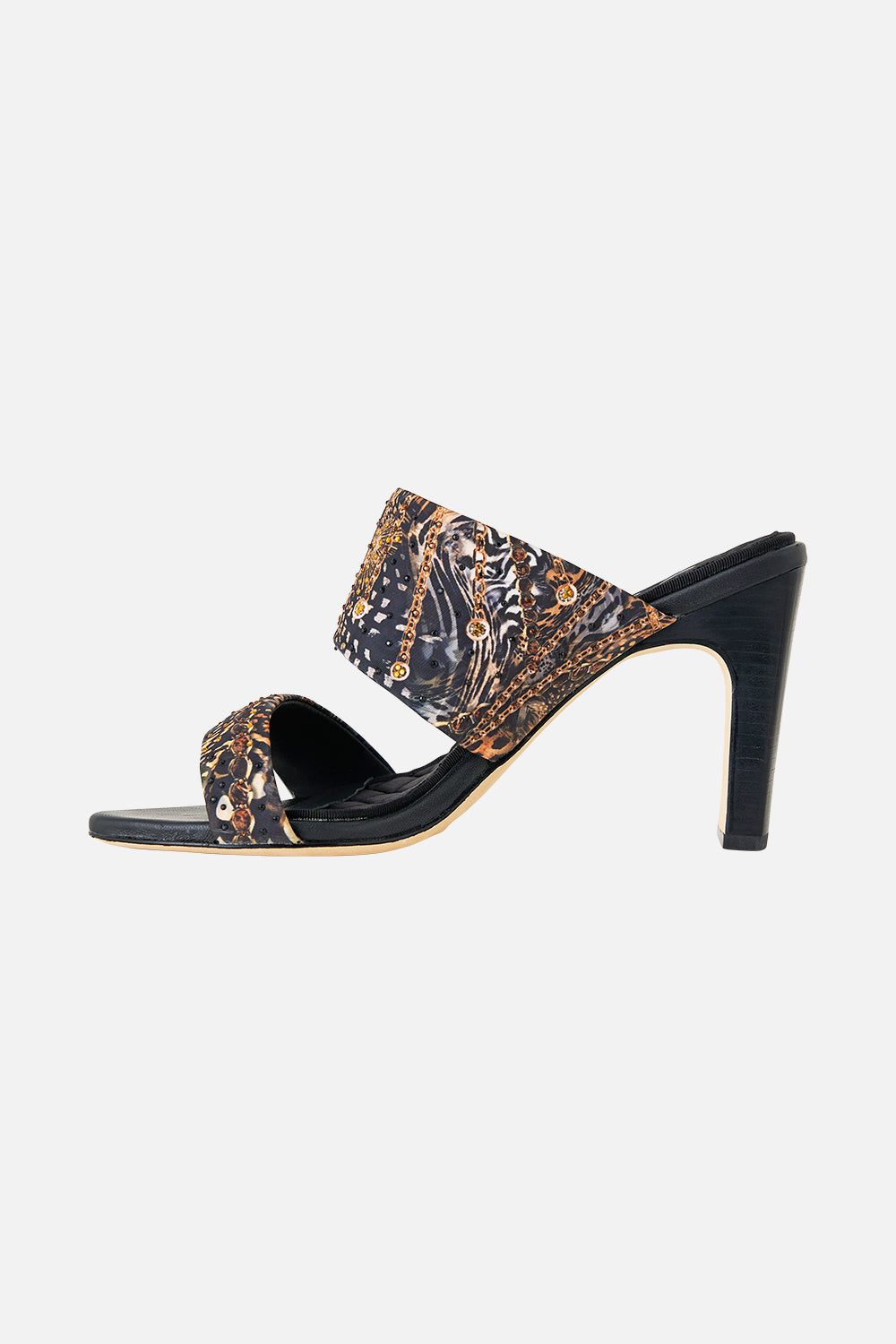 The CAMILLA PAMELA ASYMMETRICAL HEEL SANDAL FELINE FOLKLORE