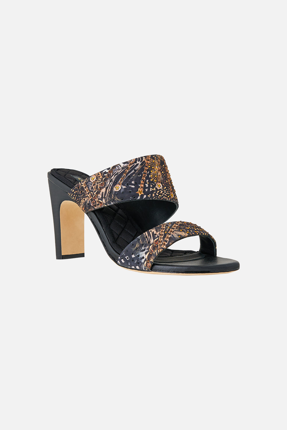 The CAMILLA PAMELA ASYMMETRICAL HEEL SANDAL FELINE FOLKLORE