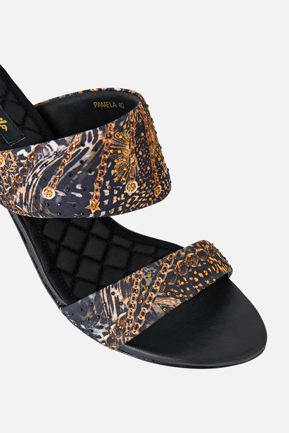 The CAMILLA PAMELA ASYMMETRICAL HEEL SANDAL FELINE FOLKLORE