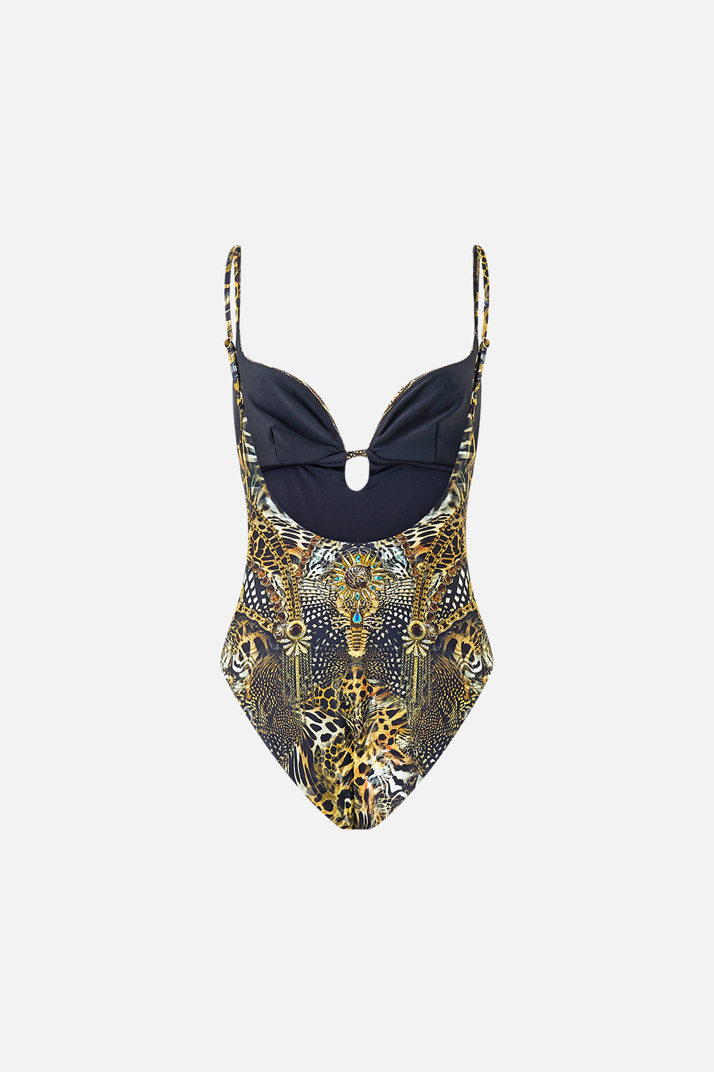 CONTINUOUS UNDERWIRE ONE PIECE WITH KEYHOLE FELINE FOLKLORE