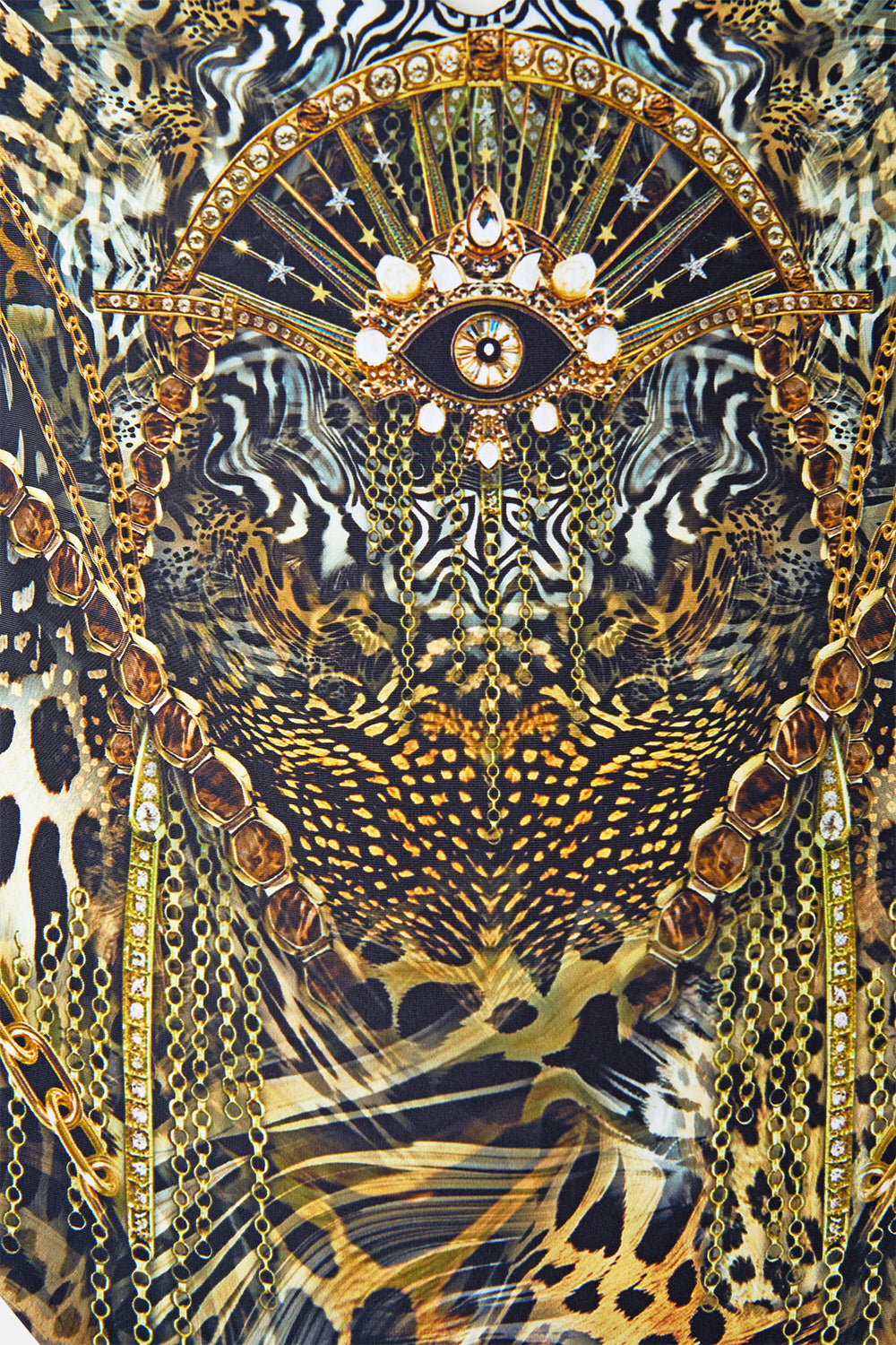 CONTINUOUS UNDERWIRE ONE PIECE WITH KEYHOLE FELINE FOLKLORE