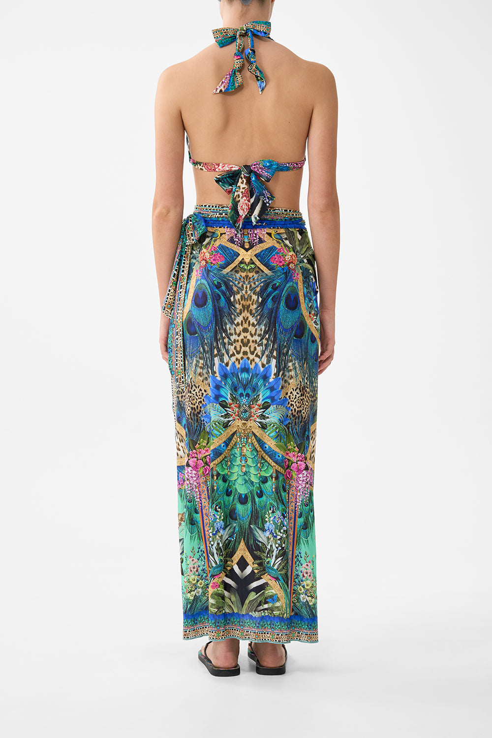 DRAPED WRAP MAXI SARONG WITH TIE WAIST ANIMAL ALCHEMY