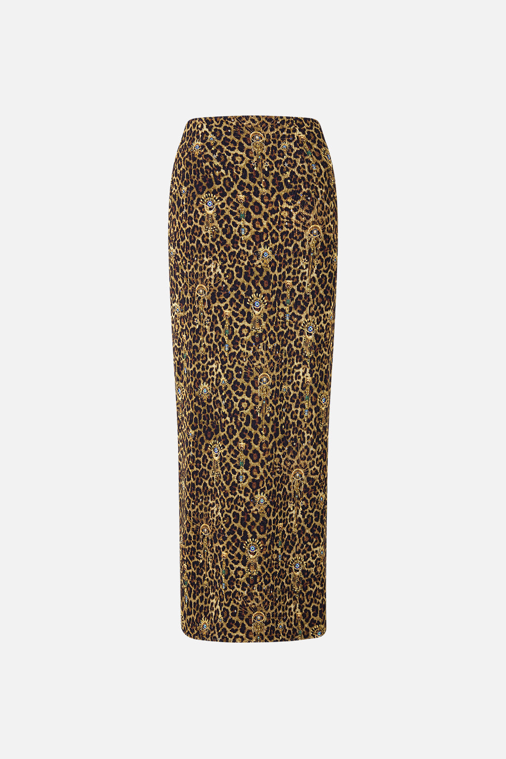 CRINKLE STRETCH LONG SARONG WITH TRIM AND LEG SPLIT FELINE FOLKLORE