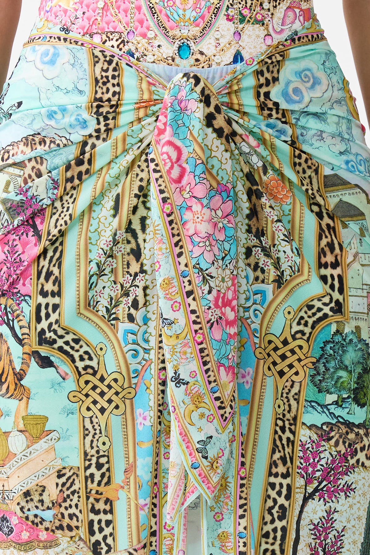 LAYERED MAXI SARONG WITH TIE FRONT MINIATURE MOMENTS