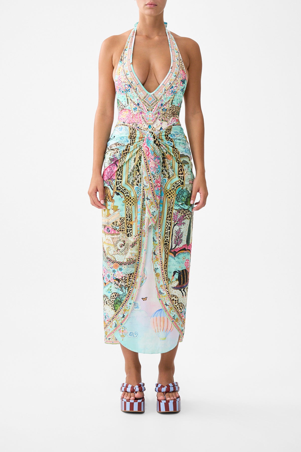 The CAMILLA LAYERED MAXI SARONG WITH TIE FRONT MINIATURE MOMENTSMINIATURE MOMENTS