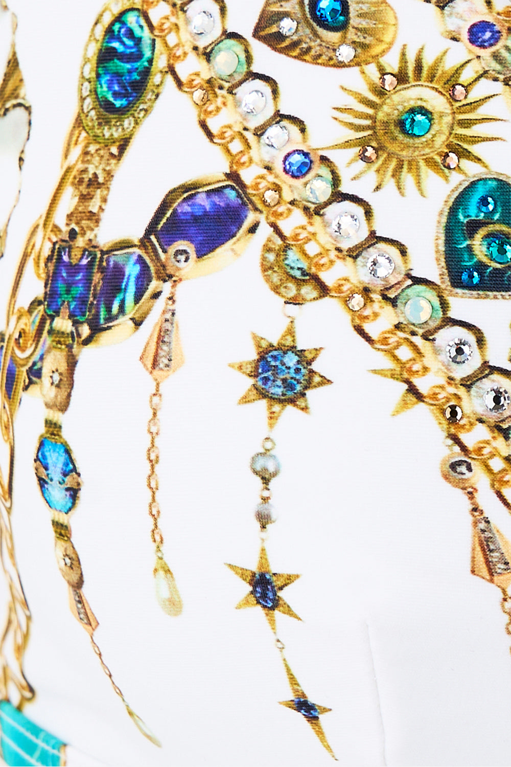 MULTI STRAP HALTER TRI BIKINI TOP WITH TRIM CHAIN GANG