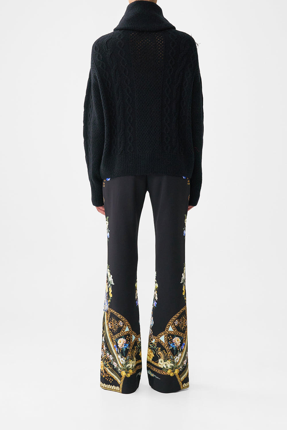 The CAMILLA ROLL NECK JUMPER- BLACK OTTOMAN ELEGANCE